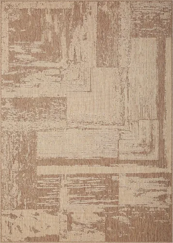 Miniatura 8 de Alfombra moderna abstracta para interiores y exteriores, resistente a la intemperie, para porche, terraza, balcón, patio, 5 x 7 pies, color beige