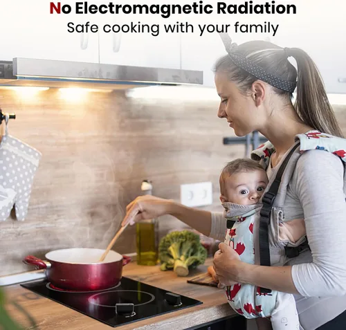 Miniatura 3 de GASLAND 12 Inch Built-in Electric Cooktop, 2 Burner 3000W Radiant Ceramic Stovetop CH30BS, 220-240V, 7 Power Levels, Knob Control, Hot Indicator