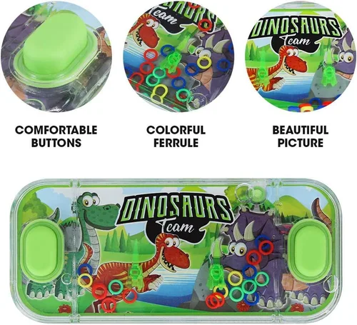 Miniatura 4 de SevenQ - Juegos de agua portátiles, 4 paquetes, tema de dinosaurios, juego de lanzamiento de anillos de agua, juguete acuático, juego de anillos
