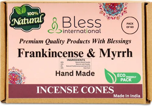 Miniatura 54 de Bless International Conos de incienso 100% naturales de lavanda hechos a mano, sumergidos a mano, libres de químicos orgánicos para purificación