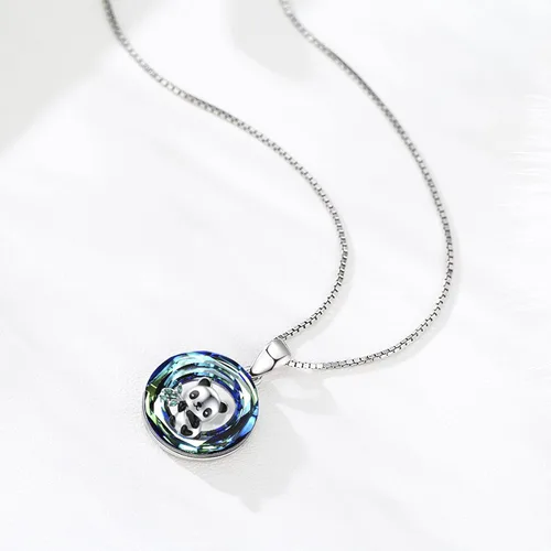 Miniatura 3 de CHENGHONG Collar de cristal de animal para mujer plata de ley 925 pingüinopanda colgante de animales joyería de regalo para niñas amantes