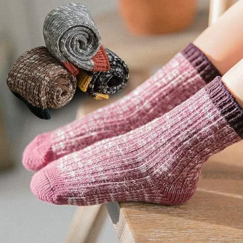 Miniatura 3 de Calcetines para bebés y niñas 3 pares de calcetines de algodón de punto grueso y sin costuras gruesos cálidos sin costuras para niños calcetines