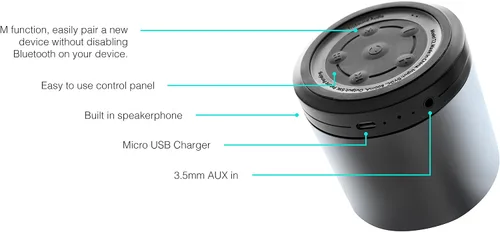 Miniatura 6 de TruSound - Altavoz Bluetooth inalámbrico portátil, mini altavoz Bluetooth con micrófono, altavoz de subwoofer fuerte, altavoz portátil