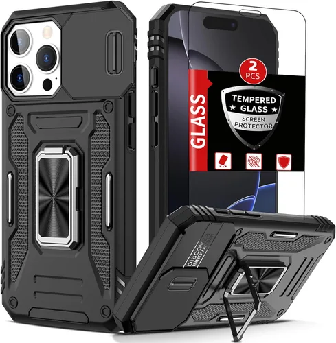 Miniatura 35 de Funda para iPhone 12 Pro Max con 2 protectores de pantalla, cubierta deslizante integrada para cámara para 12Pro Max, funda para teléfono