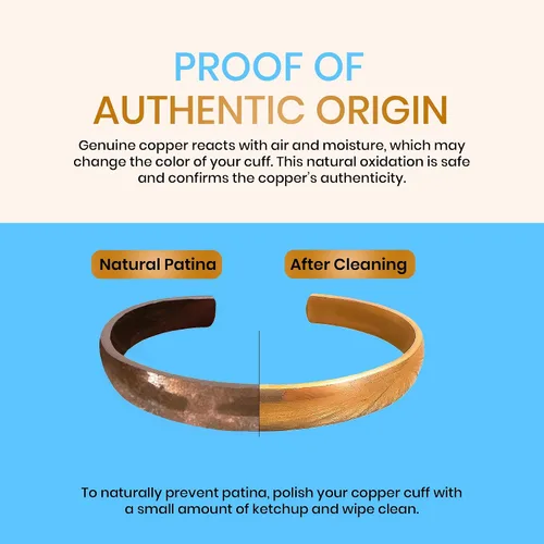 Miniatura 3 de Healing Monk Pulsera de cobre forjado a mano para hombres y mujeres, pulseras de cobre 100% auténticas, pulseras tibetanas reales y genuinas