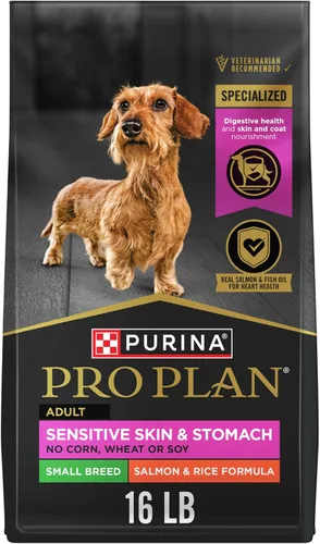 Miniatura 12 de Purina Pro Plan - Comida para perros de raza pequeña con piel y estómago sensibles, fórmula de salmón y arroz para adultos, bolsa de 4 libras