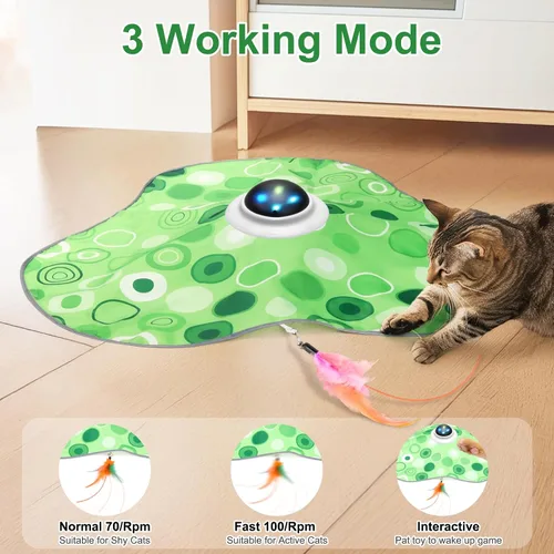 Miniatura 2 de Juguete interactivo para gatos, juguetes para gatos de interior, activado por el tacto, recargable por USB, pluma móvil, para todas las razas, gatos