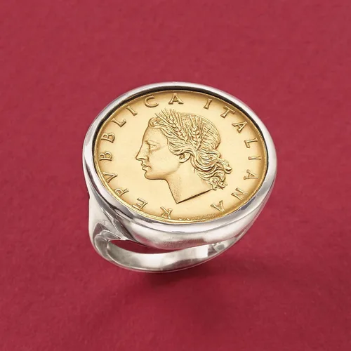 Miniatura 5 de Ross-Simons Italian Genuine 20-Lira Coin Ring in Sterling Silver