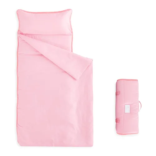 Wake In Cloud - Tapete para siesta para niños pequeños con almohada y manta, para niños y niñas de 3 años más en jardín de infantes, preescolar, Rosa