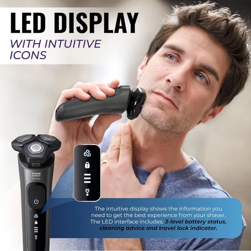 Miniatura 7 de Philips Afeitadoras Eléctricas para Hombres, Afeitadora Eléctrica Recargable Húmeda/Seca con Tecnología SenseIQ, Maquinilla de Afeitar Eléctrica
