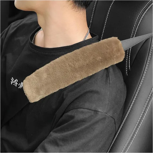 Miniatura 8 de Ziciner Paquete de 2 fundas para cinturón de seguridad de automóvil con almohadillas para hombros, cubiertas universales suaves de piel de oveja Rojo