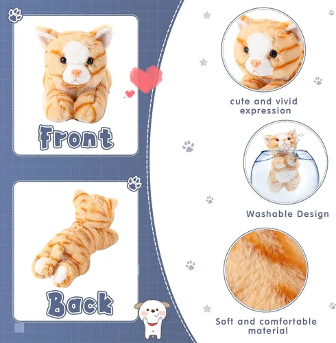 Miniatura 3 de 3 piezas de peluche de gato de 9 pulgadas, regalo para baby shower, regalos de fiesta, lindos juguetes de peluche para gatos pequeños, suministros