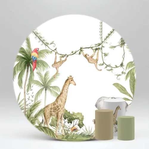 Miniatura 4 de Cubiertas de pedestal temáticas de animales salvajes de la selva para decoración de fiesta de baby shower cubierta de zócalo de animales de la selva