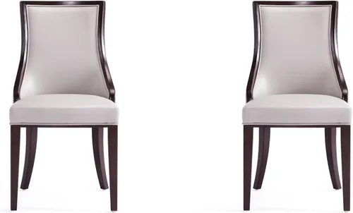 Miniatura 12 de Manhattan Comfort Grand - Silla de comedor de piel sintética con brazos, asiento acolchado con respaldo de ala, costuras rectangulares finas y marco