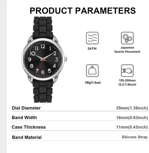 Miniatura 5 de Reloj de 35 mm de cara grande Easy Reader para mujer a prueba de agua