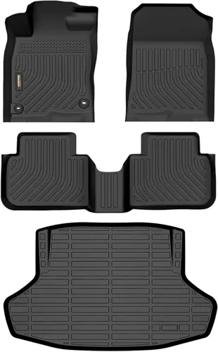 Miniatura 36 de Alfombrillas para todo tipo de clima y forro de carga para Volkswagen Atlas 2018-2025 (asiento de cubo de 6 pasajeros), juego completo de 3 filas
