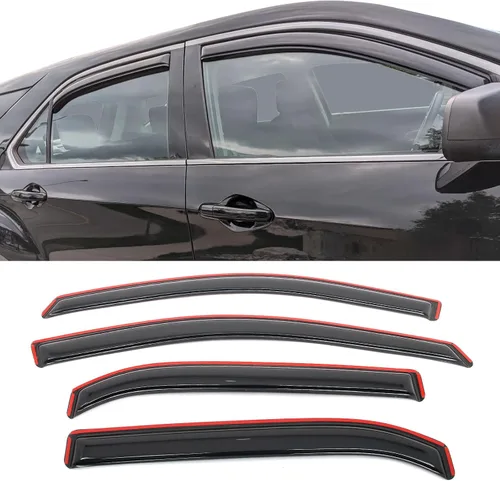 IKON MOTORSPORTS Viseras de ventana de canal compatibles con Chevrolet Equinox 2010-2017, protectores de lluvia acrílicos ahumado/tintados,
