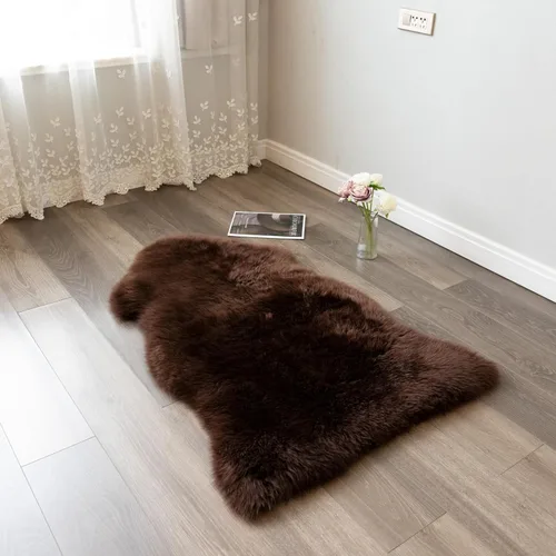 Miniatura 14 de Alfombra de piel de oveja, mullida y esponjosa, súper suave de 24 x 36 pulgadas, alfombra de pelo de oveja de felpa, alfombras decorativas