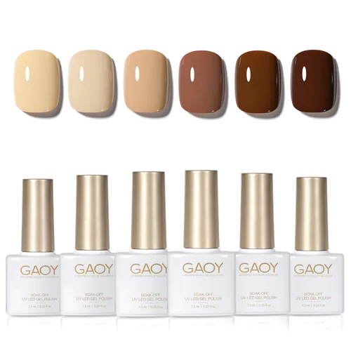 Miniatura 13 de GAOY - Juego de 6 esmaltes de uñas en gel de color rojo borgoña, incluido el kit de esmaltes en gel de color rojo vino cereza oscuro con luz