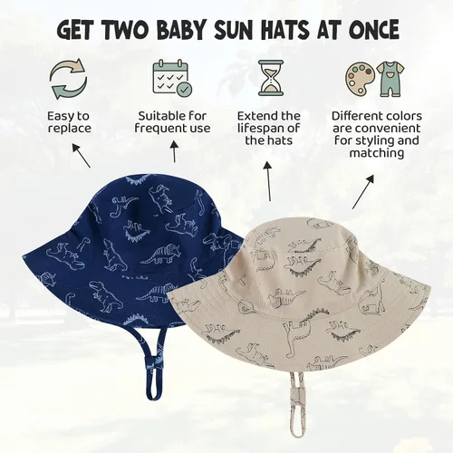 Miniatura 3 de Durio Sombrero para el sol para bebé, sombrero de playa de verano, UPF 50+, protección solar, sombreros para niños, regalos para niños y niñas