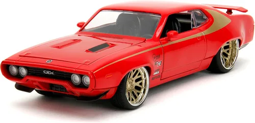 Jada Big Time Muscle 1:24 1972 Plymouth GTX, auto fundido a presión, juguetes para niños y adultos (rojo)