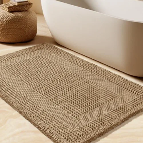 Miniatura 17 de Tapete de baño con diseño de gofre, moderno, bohemio, absorbente, antideslizante, ultrasuave, lavable a máquina, con letra de baño, dormitorio