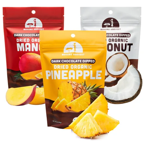 Miniatura 9 de Mavuno Harvest Coco Orgánico Cubierto de Chocolate - Coco Seco Orgánico Sumergido en Chocolate Negro - Sin OMG, Sin Conservantes, Comercio Justo