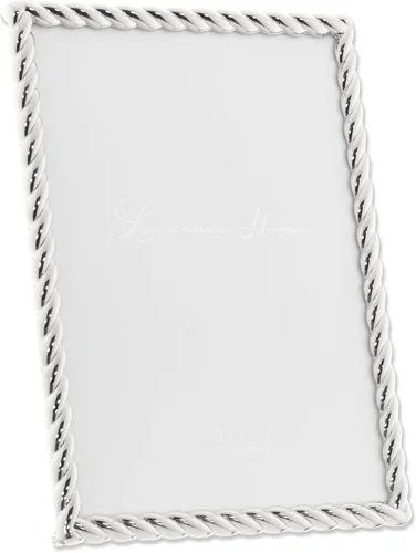 Miniatura 4 de Lawrence Frames - Marco de metal con diseño de cuerda, 5x7 pulgadas, color plateado Plata