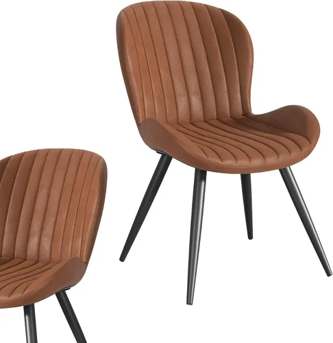 Miniatura 6 de Nalupatio Juego de 2 sillas de comedor, modernas sillas de comedor con respaldo cómodo, sillas de cocina tapizadas gruesas, 19 pulgadas de altura