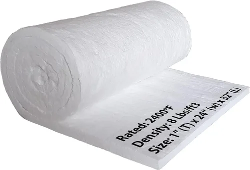 Simond Store Manta aislante de fibra de cerámica, densidad 8# 2400F, 1 x 24 x 32 pulgadas, aislamiento de alta temperatura para estufa de madera,