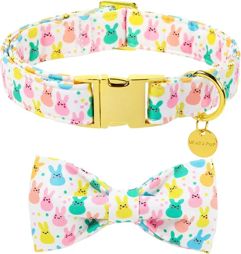 Miniatura 29 de Collar patriótico para perro con pajarita, collar de perro con lazo para el 4 de julio, collar de bandera estadounidense para perros medianos