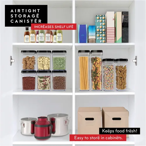 Miniatura 2 de DWËLLZA KITCHEN Contenedores de almacenamiento de pasta herméticos para despensa – 2 contenedores de espagueti – Ideal para espaguetis y fideos, 04