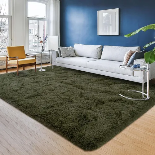 Miniatura 14 de Przemy - Alfombra mullida para dormitorio y sala de estar, alfombra de 4 x 6 pies, beige, alfombra de pelo largo suave y esponjosa, alfombra