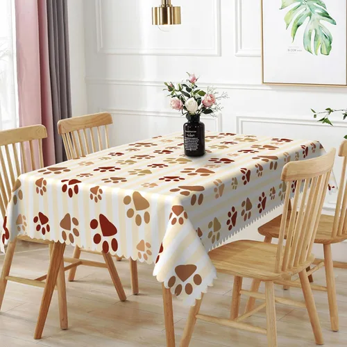 Miniatura 14 de Mantel rectangular de 60 x 120 pulgadas, estampado de pájaros en ramas, mantel decorativo impermeable y resistente a las manchas, para cocina