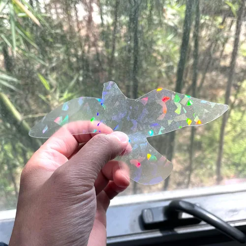 Miniatura 15 de Calcomanías holográficas para ventana para golpes de pájaros, recordatorio de vidrio, calcomanías autoadhesivas anticolisión, evita que los pájaros