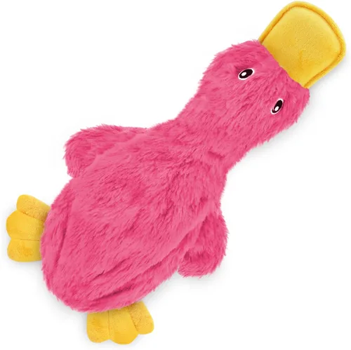Best Pet Supplies - Juguetes para cachorros y perros adultos, crujen y hacen chirridos, pato, rosa claro Pato arrugado (rosa claro)