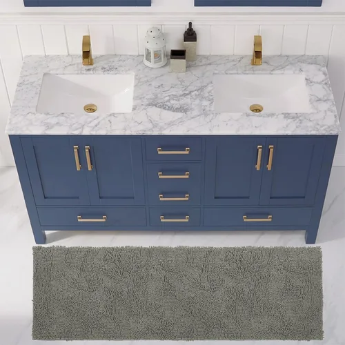 Miniatura 152 de LuxUrux Tapete de microfibra afelpada, de felpilla extrasuave, pelo largo de 1 pulgada, muy absorbente, para baño o ducha, lavar y secar a máquina