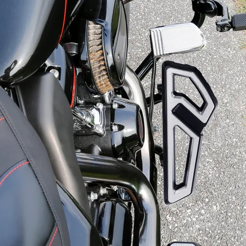 Miniatura 9 de Estriberas para estribo delantero del conductor para Harley Touring Road King Road Street Electra Glide Ultra Classic 1986-2025 Negro