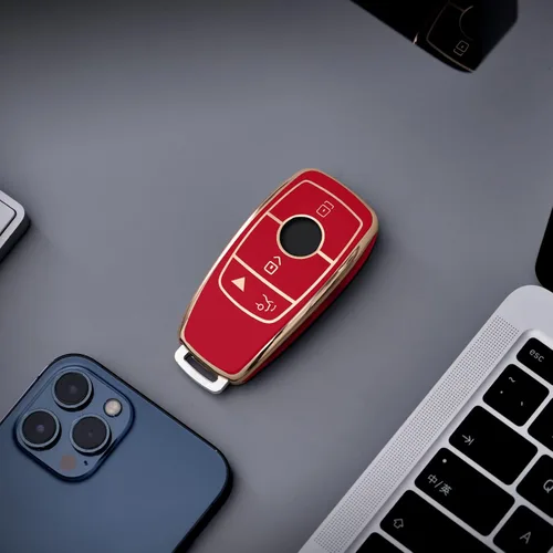 Miniatura 6 de ELOHEI Funda para llavero de Mercedes Benz, funda suave de alta calidad de protección completa de 360 grados, accesorios para Mercedes Benz E, S, C