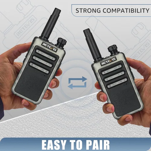 Miniatura 5 de Retevis RB66 Walkie Talkie de 1 hora de carga rápida, radios portátiles FRS bidireccionales con auricular, carga USB-C, linterna, diseño