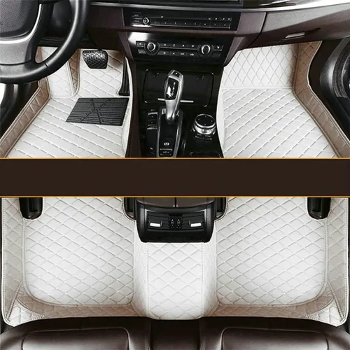 Miniatura 31 de Alfombrillas de cuero personalizadas para automóvil, personalizadas, para camión, sedán, cupé y SUV, revestimientos de lujo con diamantes (beige)