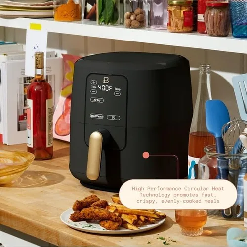 Miniatura 5 de Freidora de aire de 6 Qt con tecnología Turbocrisp y pantalla táctil activada, negra de Drew Barrymore, rangos de temperatura ajustables
