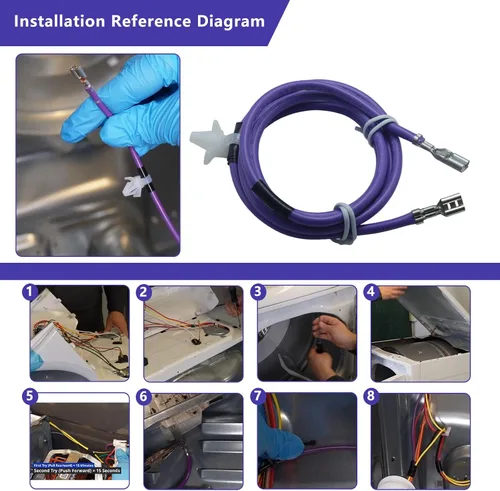 Miniatura 6 de WE49X37037 Kit de reparación de cable de calentador de secadora compatible con secadoras GE y Hotpoint Reemplaza WE49X32946 AP7217217 PS17137283
