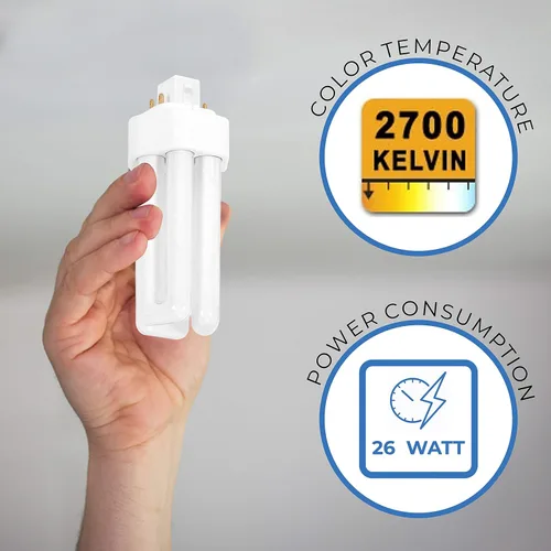 Miniatura 3 de OHLECTRIC Bombillas fluorescentes inteligentes de 26 vatios, amalgama compacta de 4 pines, larga vida útil, ahorro de energía, temperatura
