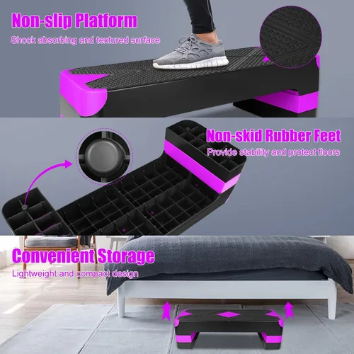 Miniatura 6 de Adjustable Exercise Workout Aerobic Stepper Step Platform Trainer