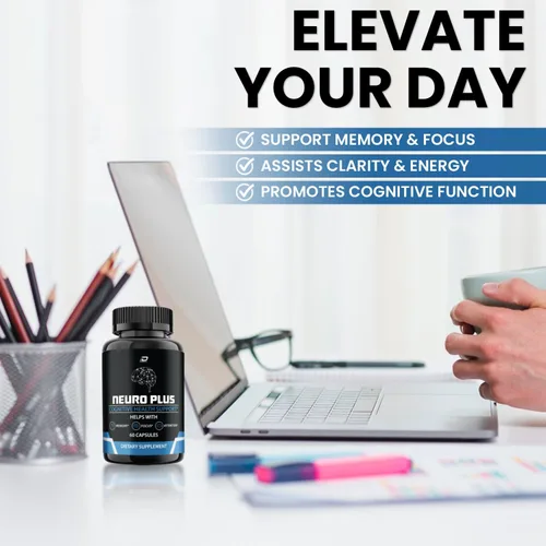 Miniatura 3 de Suplemento cerebral Neuro Plus, NeuroPlus para fórmula de memoria, Nero Plus PQQ para reducir los efectos negativos de la niebla cerebral, función