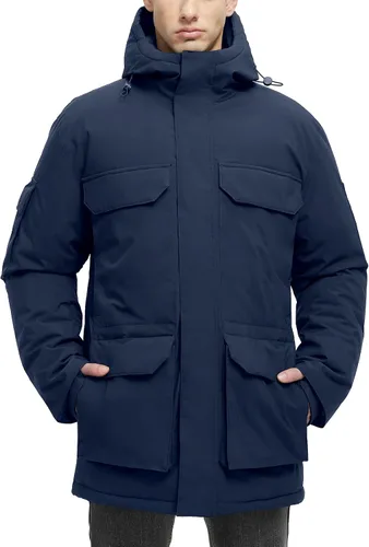 Miniatura 9 de Abrigos de invierno para hombre, chaquetas de invierno, impermeables, cálidas, gruesas, largas, con capucha