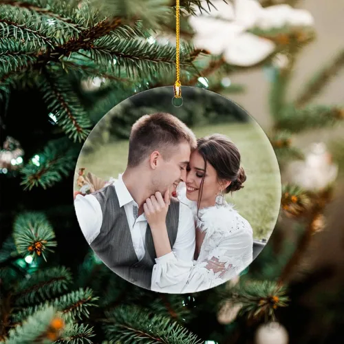 Miniatura 9 de Adornos navideños personalizados con foto, adornos de foto 2D personalizados, decoraciones colgantes para árbol, regalo para parejas de Navidad