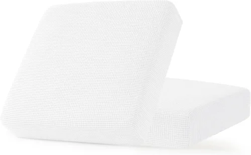 Miniatura 121 de CHUN YI - Funda elástica de cojín para sofá biplaza, funda de asiento de sofá con tela jacquard de elastano (mediana, color marfil blanco)