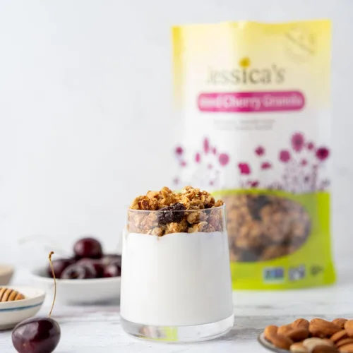 Miniatura 6 de Jessica's Natural Foods - Granola de cereza de almendras sin gluten hecha con cerezas secas de Michigan y almendras tostadas, sin OMG, sin sabores
